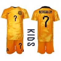 Holland Steven Bergwijn #7 Hjemmebanesæt Børn VM 2022 Kortærmet (+ Korte bukser)